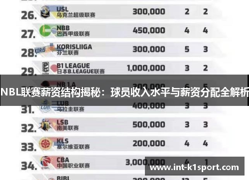 NBL联赛薪资结构揭秘:球员收入水平与薪资分配全解析